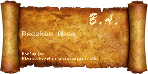 Beczkes Absa névjegykártya